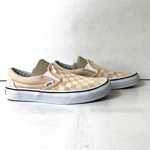 Vans Classic Slip On Skateboard Shoes Salmon Check Women's Sz 7.5 Sneaker Mens 6 - Picture 4 of 11